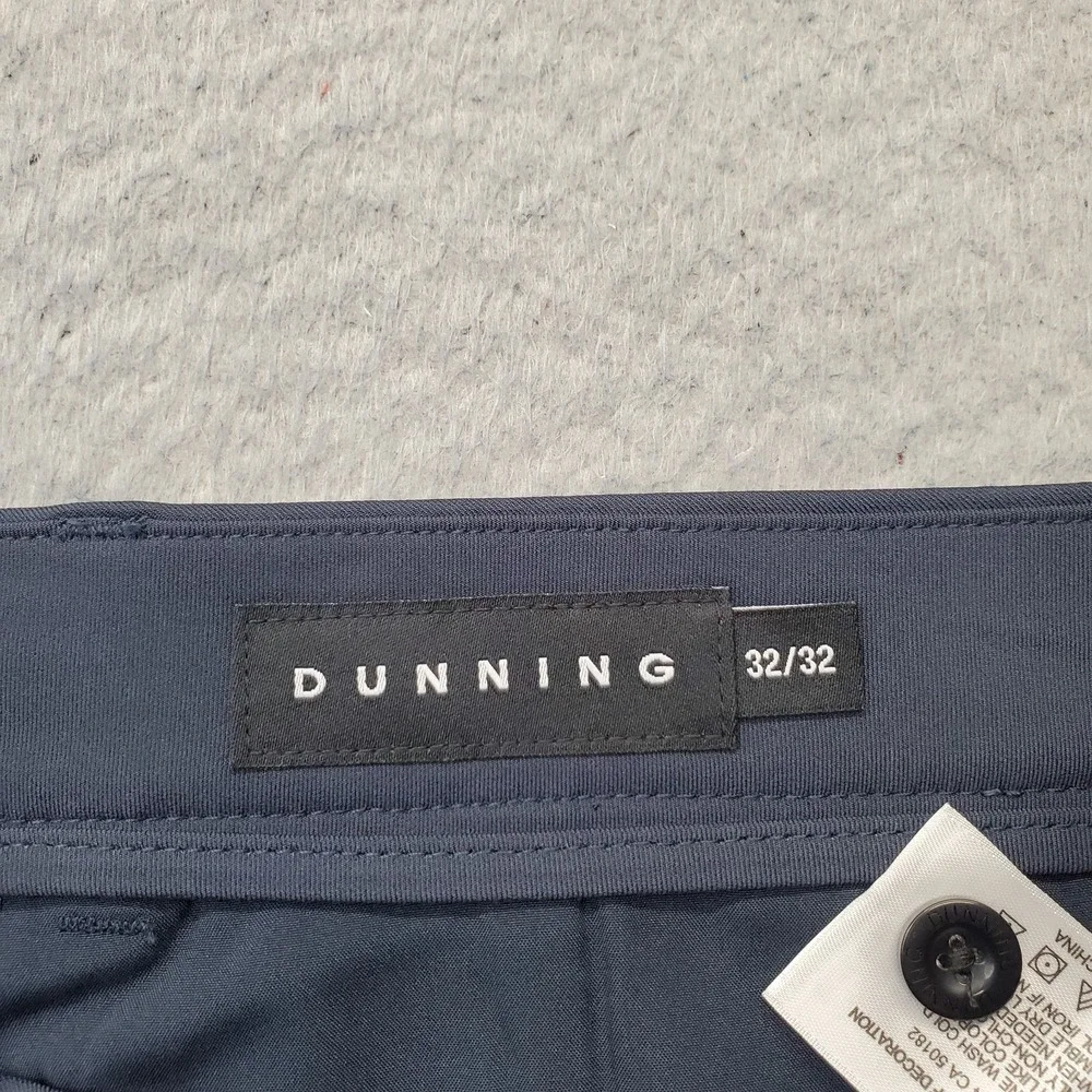 Dunning Golf Chino Pants Men 32/32 Navy Performance Stretch Quick Dry Flat Front